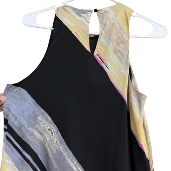 RACHEL Rachel Roy Women’s Multi Abstract Print Asymmetrical Midi Dress Sz-M - Picture 7 of 8